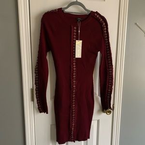 Burgundy sweater dress